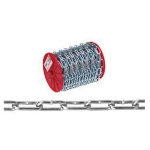 Straight Link Coil Chain, Low Carbon Steel, #4 x 100' (30.4 m) L, 205 lbs. (0.1025 tons) Load Capacity Les Fournitures Industrielles Méga