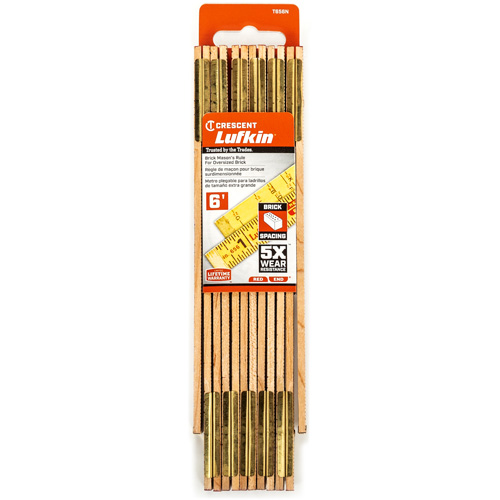 Red End&reg; Oversized Brick Mason Rule, 6' L, Wood, 1/16" Graduations Les Fournitures Industrielles Méga