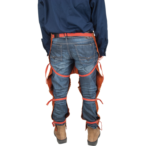 Tablier fendu aux jambes et jambi&egrave;res en cuir, 40" lo, Lava Brown Les Fournitures Industrielles Méga