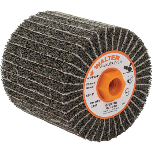Tambours de finition Two-In-One ALLSTEEL, 4-1/4" dia. x 4" la, 5/8"-11 Arbre, Grain 80 Les Fournitures Industrielles Méga