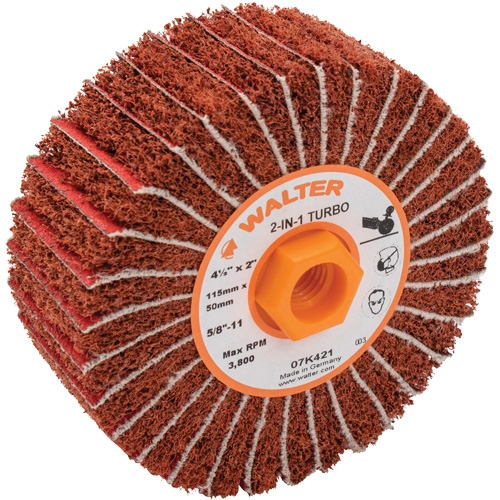 Tambours turbo Two-In-One, 4-1/2" dia. x 2" la, 5/8"-11 Arbre, Grain 60 Les Fournitures Industrielles Méga