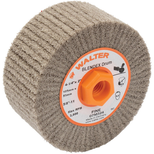 Tambour de conditionnement de surface Blendex, 4-1/4" dia. x 2" la, 5/8"-11 Arbre, Grain Fin Les Fournitures Industrielles Méga