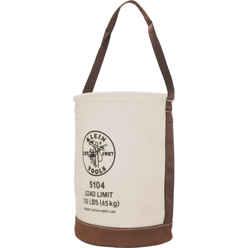 Seau avec fond en cuir, 17" h, Toile, Beige Les Fournitures Industrielles Méga