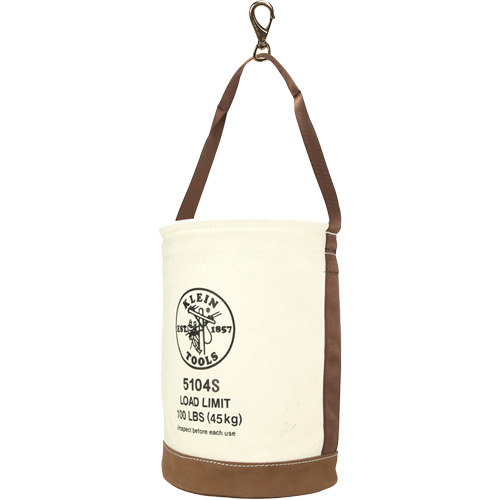 Leather-Bottom Bucket, 17" H, Canvas, White Les Fournitures Industrielles Méga