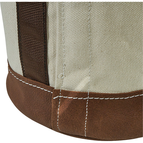 Leather-Bottom Bucket, 17" H, Canvas, White Les Fournitures Industrielles Méga