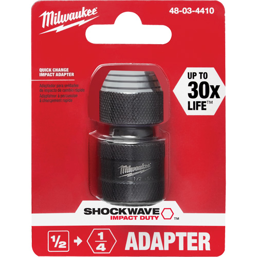 Adaptateur de douille carr&eacute;e &agrave; hexagonale pour tournevis &agrave; percussion Shockwave, Chocs, Prise 1/4", Douille 1/2", 1,875" lo Les Fournitures Industrielles Méga