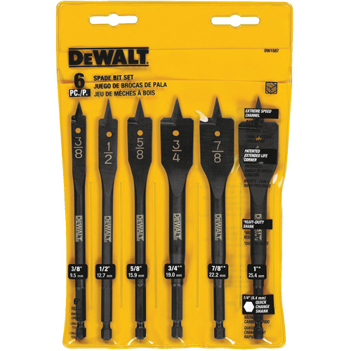 Heavy-Duty Spade Bit Set, 6 Pieces Les Fournitures Industrielles Méga