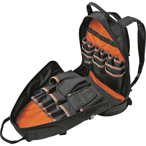 Organiseur de sac &agrave; dos d'&eacute;lectricien Tradesman Pro, 14" lo x 7" la, Noir, Balistique Les Fournitures Industrielles Méga