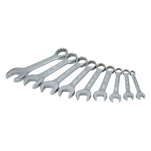 Stubby Wrench Set, Combination, 9 Pieces, Imperial Les Fournitures Industrielles Méga