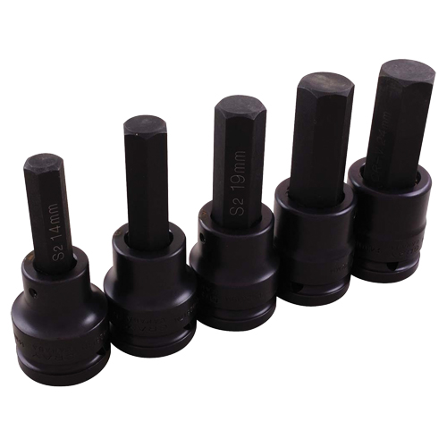 Jeu de douilles pour cl&eacute; &agrave; chocs, Hexagonale, Prise 3/4", 5 mrcx Les Fournitures Industrielles Méga