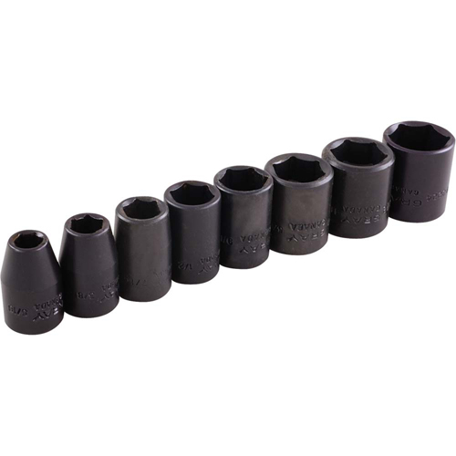 Socket Set, 8 Pcs, Impact, 3/8" Drive Size Les Fournitures Industrielles Méga
