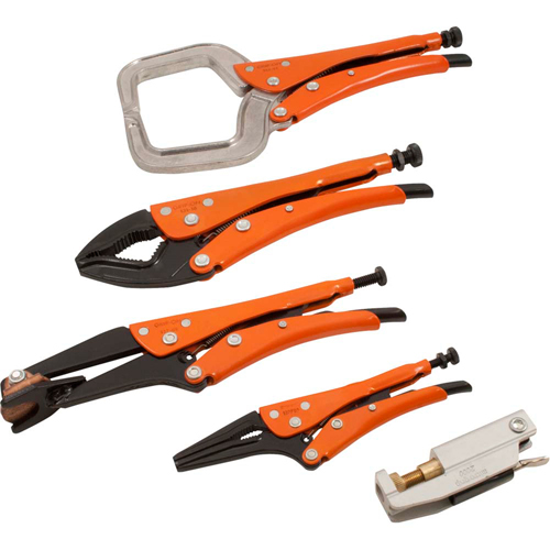 Welding Locking Plier Set, 5 Pieces Les Fournitures Industrielles Méga