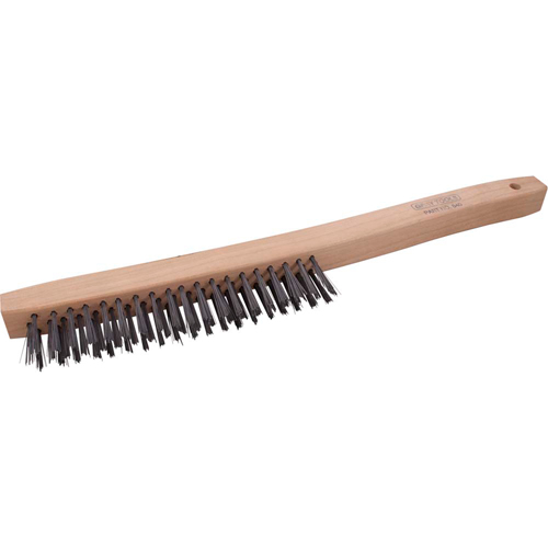 Long Handle Industrial-Duty Scratch Brush, Steel, 3 x 19 Wire Rows, 14" Long Les Fournitures Industrielles Méga