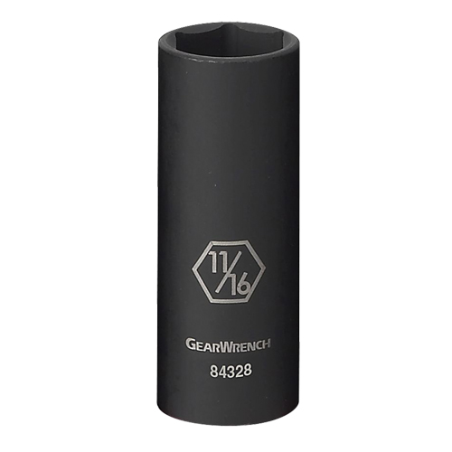 Socket, Impact, 11/16", 3/8" Drive, 6 Points, Deep Les Fournitures Industrielles Méga