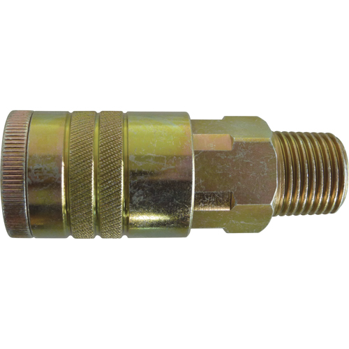 Raccords rapides - 1/2" industriel, &agrave; soupape/1 voie - Raccords manuels, Acier zingu&eacute; Les Fournitures Industrielles Méga