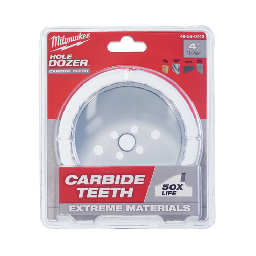 Carbide Hole Saw, 4", 1-31/50" Depth of Cut, Carbide Les Fournitures Industrielles Méga