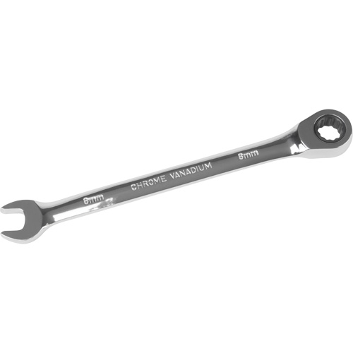 Metric Ratcheting Combination Wrench, 12 Point, 8 mm, Chrome Finish Les Fournitures Industrielles Méga