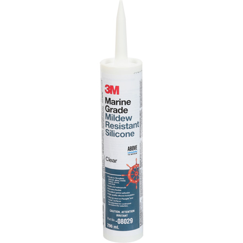 Produit d'&eacute;tanch&eacute;it&eacute; &agrave; base de silicone de calibre marin, 296 ml, Cartouche, Transparent Les Fournitures Industrielles Méga