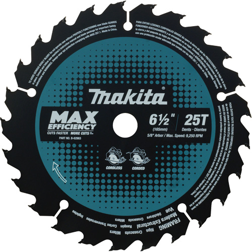 Lame de scie circulaire efficacit&eacute; maximale, 6-1/2", 25 dents, Pour Stratifi&eacute;/Bois Les Fournitures Industrielles Méga