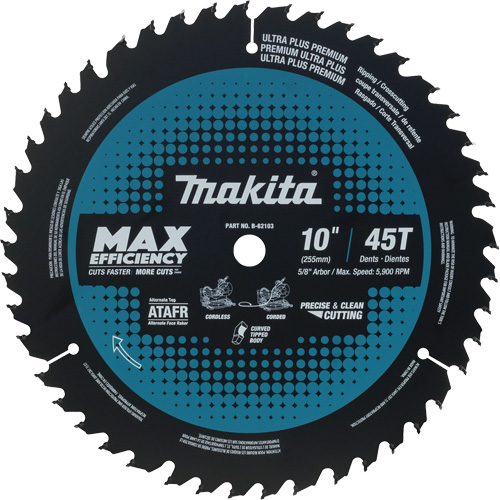 Mitre Saw Blade, 10", 45 Teeth, Wood Use Les Fournitures Industrielles Méga