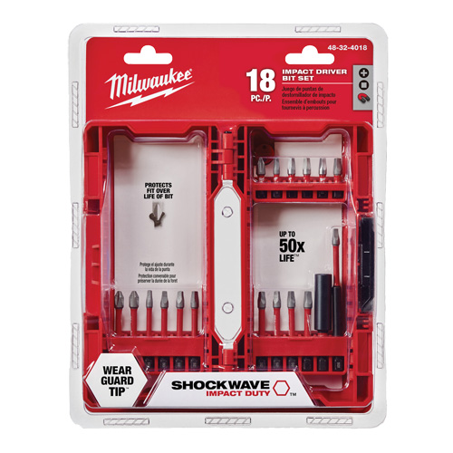 Shockwave Impact Duty Driver Bit Set, 18 Pcs., Phillips/Square Les Fournitures Industrielles Méga