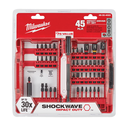 Shockwave Impact Duty Driver Bit Set, 45 Pcs., Hex/Nutsetter/Phillips/Slotted/Square/Torx&reg; Les Fournitures Industrielles Méga