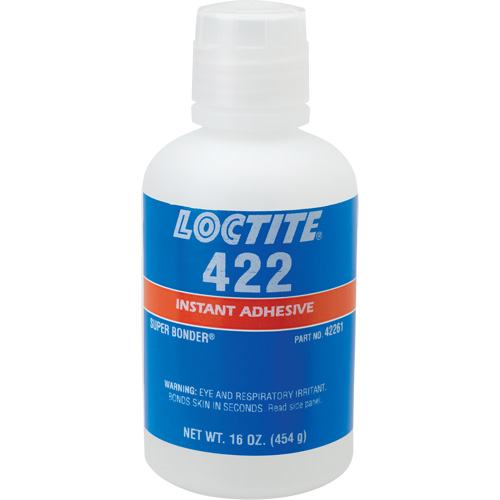 Adh&eacute;sif instantan&eacute; 422 Super Bonder, Transparent, Bouteille, 16 oz Les Fournitures Industrielles Méga