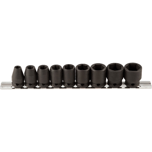 Jeu de douilles, 9 Mcx, Chocs, Prise de 3/8" Les Fournitures Industrielles Méga