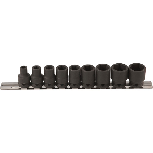 Jeu de douilles &agrave; paroi mince, 9 Mcx, Chocs, Prise de 3/8" Les Fournitures Industrielles Méga