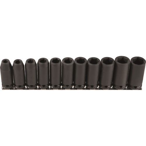 Long Socket Set, 11 Pcs, Impact, 3/8" Drive Size, Deep Les Fournitures Industrielles Méga