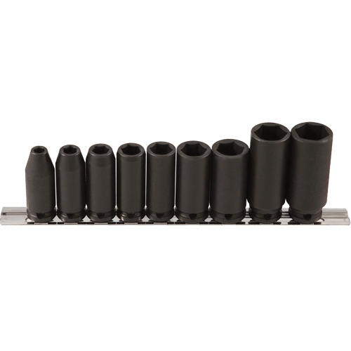 Jeu de douilles longues, 9 Mcx, Chocs, Prise de 3/8", Profond Les Fournitures Industrielles Méga