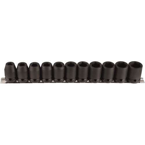 Socket Set, 11 Pcs, Impact, 1/2" Drive Size Les Fournitures Industrielles Méga