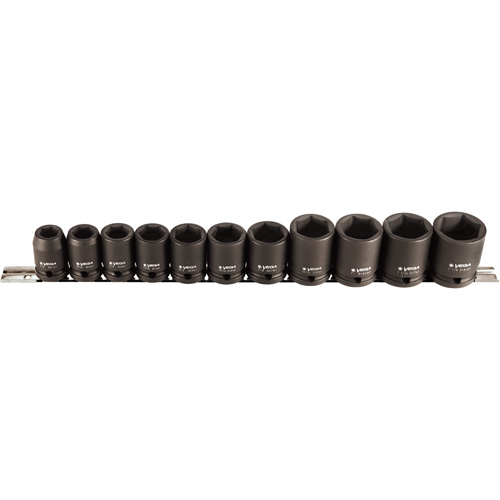 Socket Set, 11 Pcs, Impact, 1/2" Drive Size Les Fournitures Industrielles Méga
