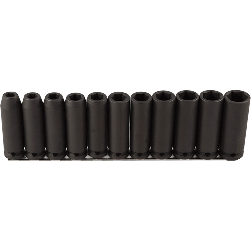 Jeu de douilles longues, 11 Mcx, Chocs, Prise de 1/2", Profond Les Fournitures Industrielles Méga