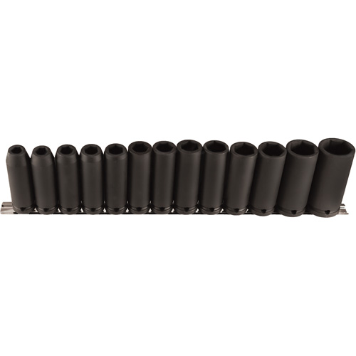 Long Socket Set, 13 Pcs, Impact, 1/2" Drive Size, Deep Les Fournitures Industrielles Méga