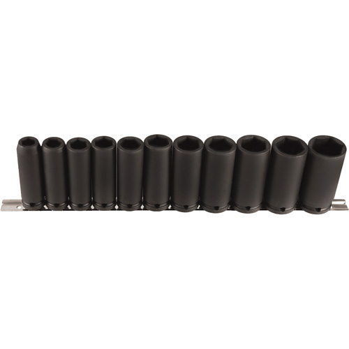 Long Socket Set, 11 Pcs, Impact, 1/2" Drive Size, Deep Les Fournitures Industrielles Méga