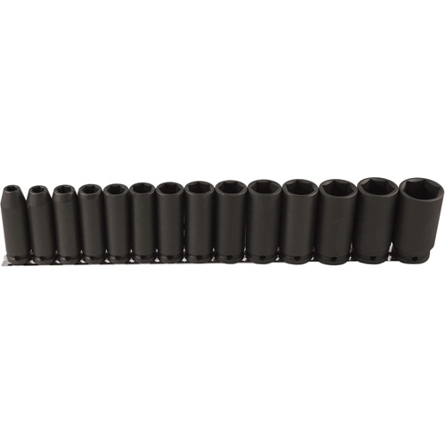 Long Socket Set, 14 Pcs, Impact, 1/2" Drive Size, Deep Les Fournitures Industrielles Méga
