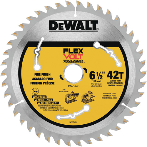 FlexVolt&reg; TrackSaw Blade, 6-1/2", 42 Teeth, Wood Use Les Fournitures Industrielles Méga