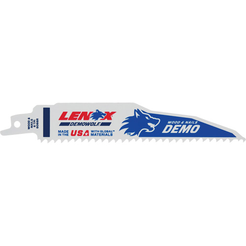 Lame de scie alternative pour d&eacute;molitions, Bim&eacute;tal, 6 Dents par pouce, 6" lo x 1" la Les Fournitures Industrielles Méga