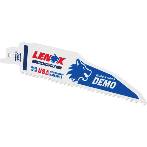 Lame de scie alternative pour d&eacute;molitions, Bim&eacute;tal, 6 Dents par pouce, 6" lo x 1" la Les Fournitures Industrielles Méga