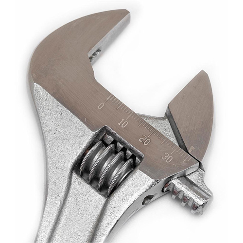 Cl&eacute; &agrave; molette — en boîte, 10" lo, la max. 1-5/16"/34 mm, Chrome Les Fournitures Industrielles Méga