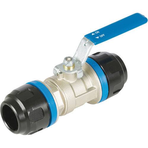 Standard Ball Valve, Aluminum, Manual, 1", Push Les Fournitures Industrielles Méga