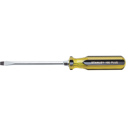 100 PLUS&reg; Standard Slotted Tip Screwdriver, 5/16" Tip, Round, 11" L, Plastic Handle Les Fournitures Industrielles Méga