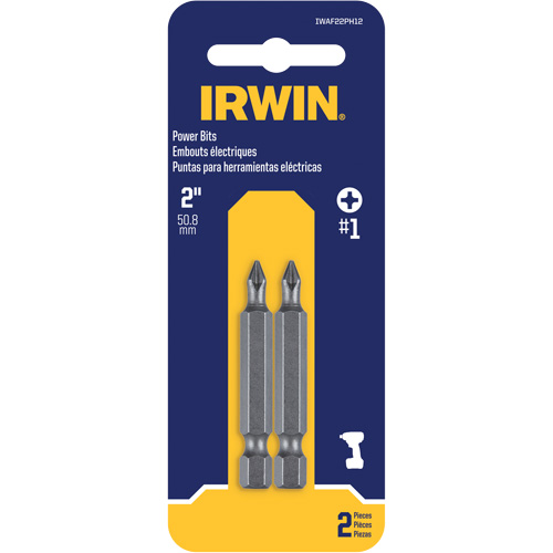 Power Bits, Phillips, #1 Tip, 1/4" Drive Size, 1-15/16" Length Les Fournitures Industrielles Méga