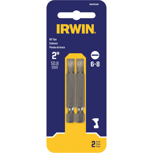 Power Bits, Slot, 6 - 8 Tip, 1/4" Drive Size, 2" Length Les Fournitures Industrielles Méga