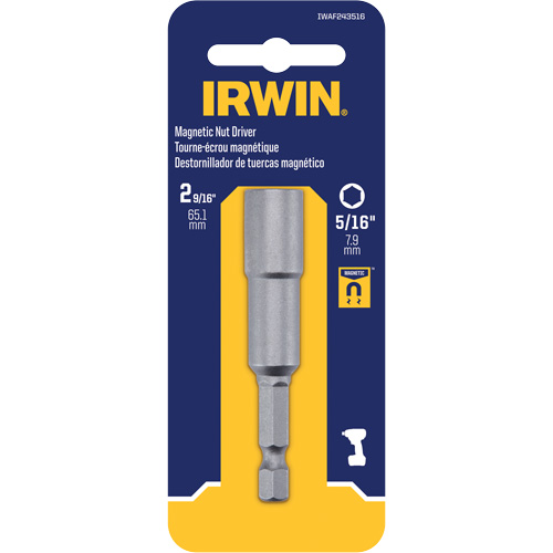 Nutsetter, 5/16" Tip, 1/4" Drive, 2-9/16" L, Magnetic Les Fournitures Industrielles Méga