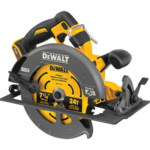 Scie circulaire sans balai Flexvolt Max avec frein &eacute;lectrique (outil seulement), 7-1/4", 60 V Les Fournitures Industrielles Méga