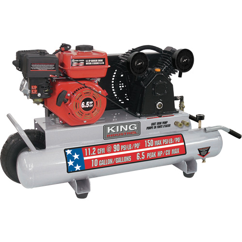Wheelbarrow Air Compressor, Gas, 10 Gal. (12 US Gal), 150 PSI Les Fournitures Industrielles Méga