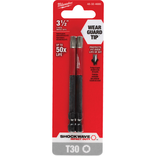 Embout de tournevis Shockwave Impact Duty, Torx, Embout T-30, Prise 1/4", Longueur 3-1/2" Les Fournitures Industrielles Méga