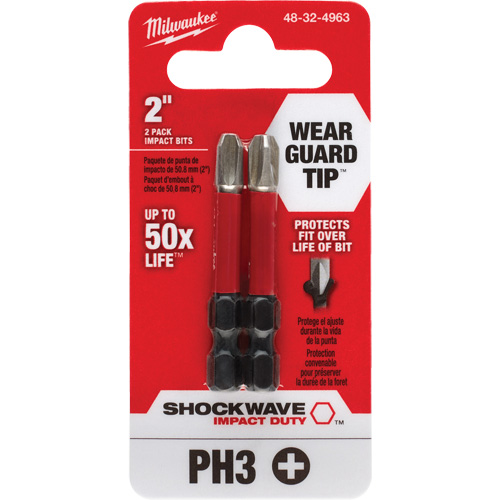 Embout de tournevis Shockwave Impact Duty, Phillips, #3, Prise 1/4" Les Fournitures Industrielles Méga
